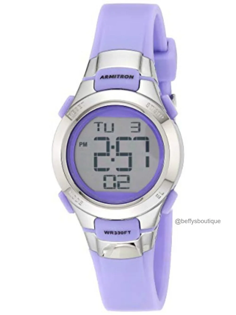 Women's Digital Chronograph Resin Strap Watch with Backlight, Water Resistant
